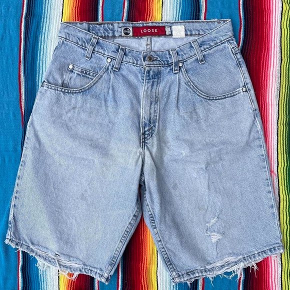 Levi's Men's Silver and Blue Shorts - Picture 2 of 2